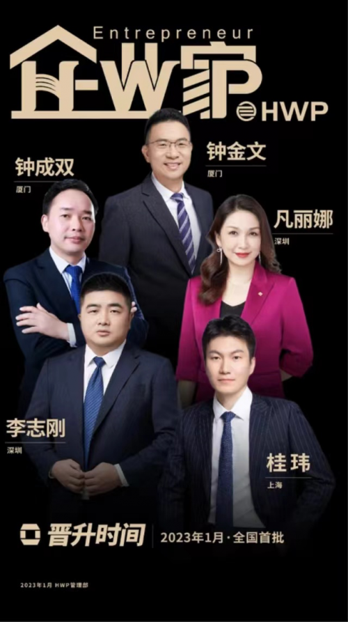 HWP首批“企业家”级精英晋升